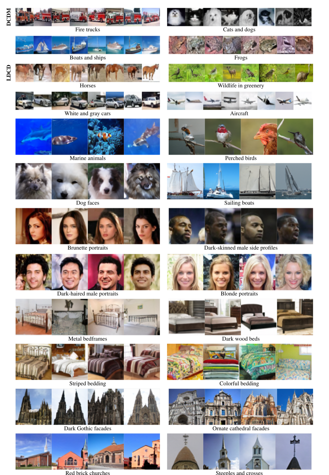 Generated prototypes associated with learned DCDM concept components