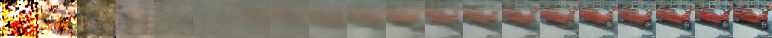Baseline reverse denoising trajectory for a car example